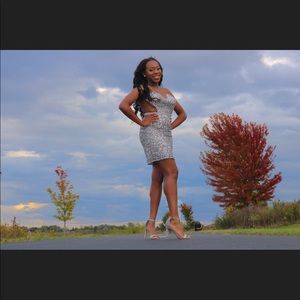 Sweetheart Open Back Homecoming  dress